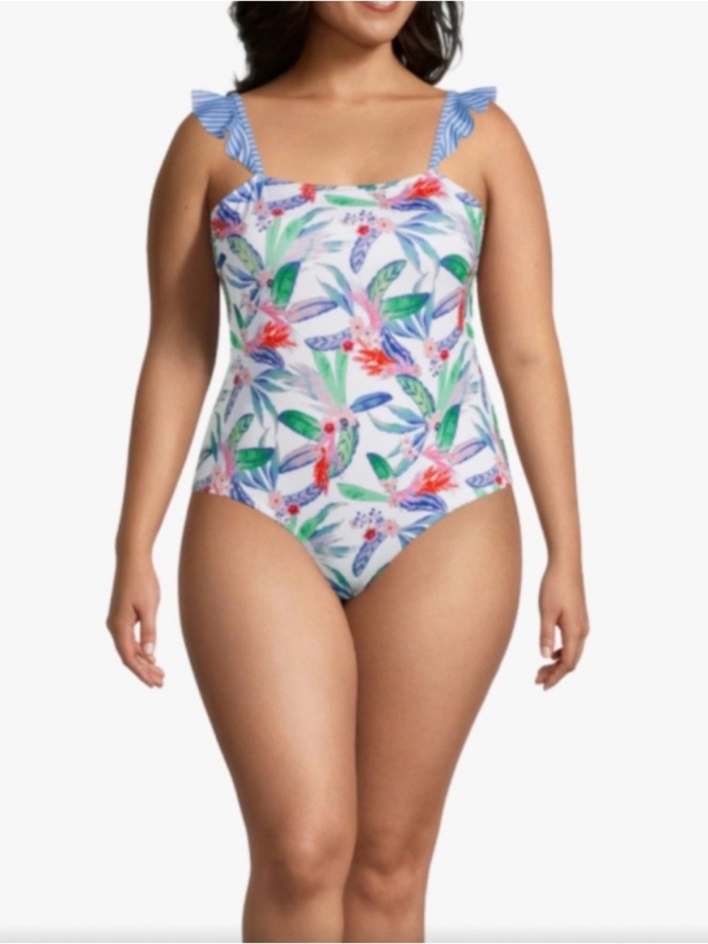 Outdoor Oasis Women’s Swimwear One Piece XXL Tropical Floral Built In Bra New